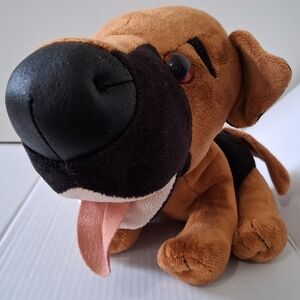 Vintage "BIG" Plush Dog - Tan and Black